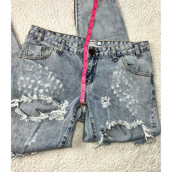 One teaspoon Trashed freebirds jeans - low rise skinny leg distressed - sz 28 - Picture 9 of 11